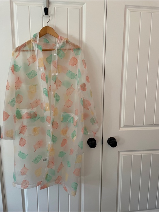 Pusheen Jackets & Blazers - Pusheen Transparent Raincoat with Pastel Pusheen Print (Green, Pink, Yellow)